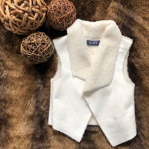 The Children’s Place, white faux fur vest